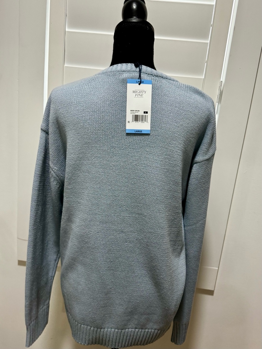 Mighty Fine Light Blue Crewneck Sweater with Red Lobster Graphic - Picture 3 of 6